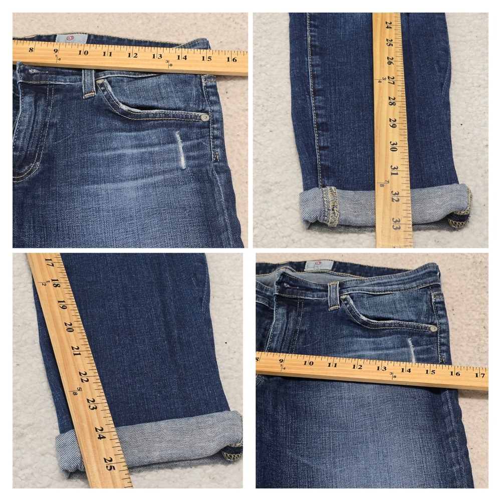 AG Adriano Goldschmied The Stilt Roll Up Cigarette Jeans Distressed Blue Size 29 - Picture 6 of 11